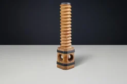 Pamono Antique French Grape Press Screw Pedestal with Patina, 1850><noscript><img width=
