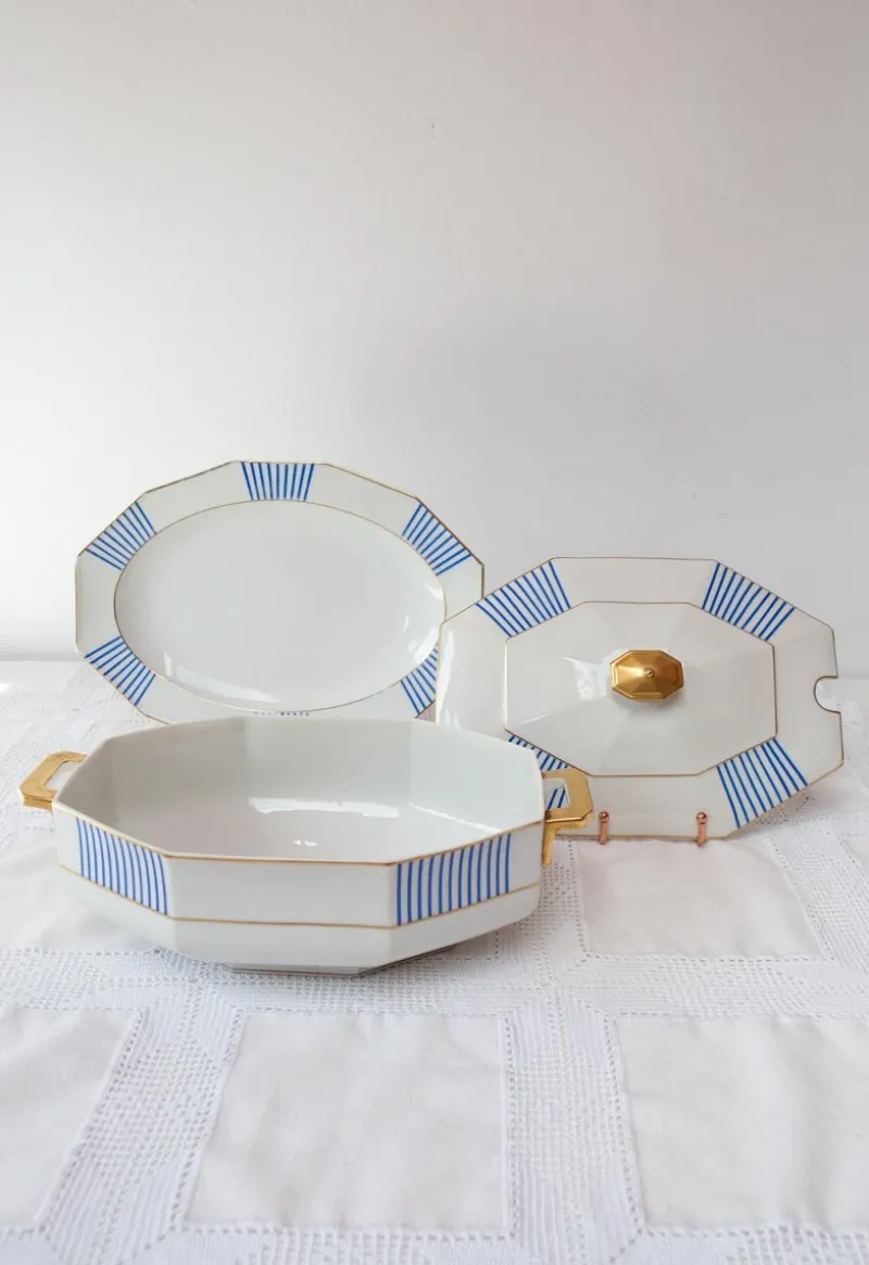 Online Pamono Antique French Limoges Lanternier Porcelain Tureen with Dish, 1920, Set of 2
