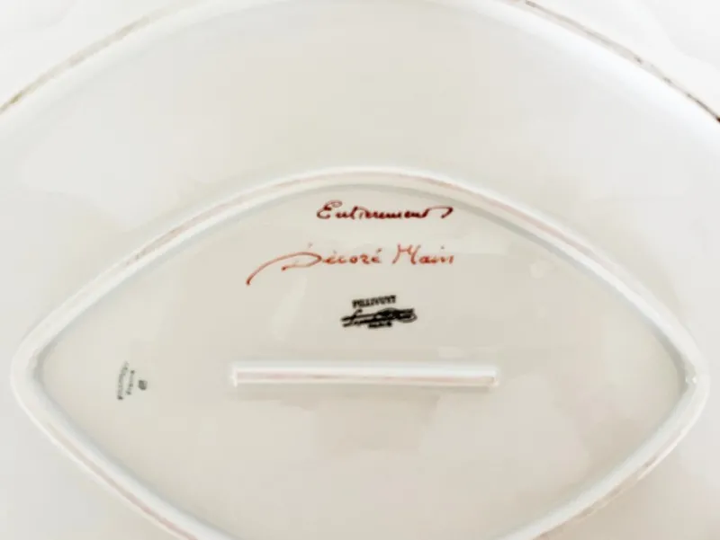 Clearance Pamono Antique French Limoges Pink Tray, 1890s