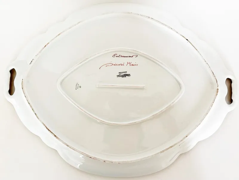 Clearance Pamono Antique French Limoges Pink Tray, 1890s