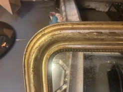 New Pamono Antique French Louis Philippe Domed Topped Gold Gilt Mirror, 1850