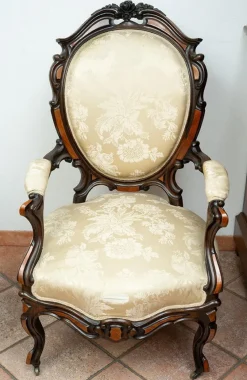 Pamono Antique French Louis Philippe Armchairs in Exotic Fine Woods, Mid-19th Century, Set of 2> Lounge Chairs & Armchairs