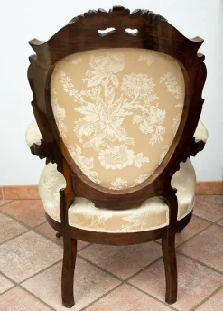 Pamono Antique French Louis Philippe Armchairs in Exotic Fine Woods, Mid-19th Century, Set of 2><noscript><img width=
