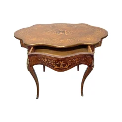 Pamono Antique French Louis XV Style Table with Drawer, 1800s><noscript><img width=