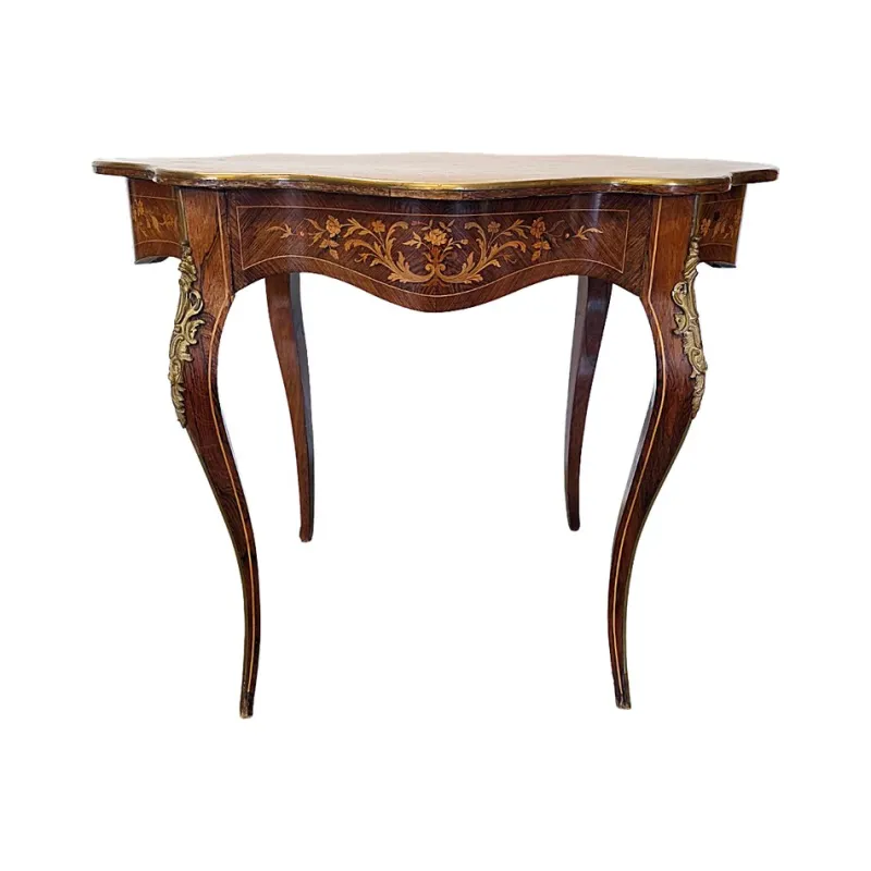 Pamono Antique French Louis XV Style Table with Drawer, 1800s> Coffee & Side Tables