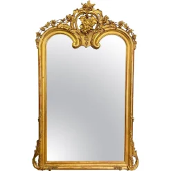 Clearance Pamono Antique French Louis XV Style Gold Gilt Mirror, 1820