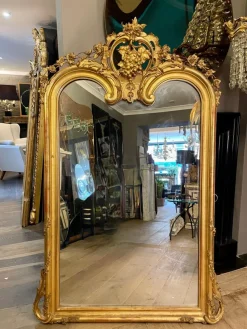 Clearance Pamono Antique French Louis XV Style Gold Gilt Mirror, 1820