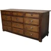 Sale Pamono Antique French Oak and Beech Rustic Bank of Apothecary Drawers, 1910s