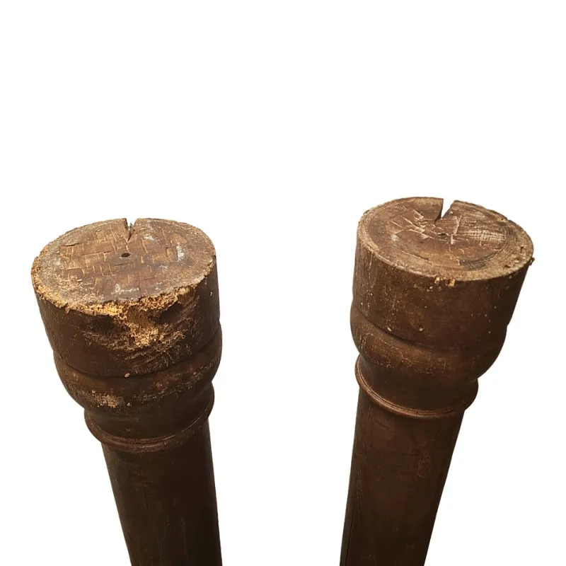 Pamono Antique French Oak Columns, Set of 2> Pedestals And Columns