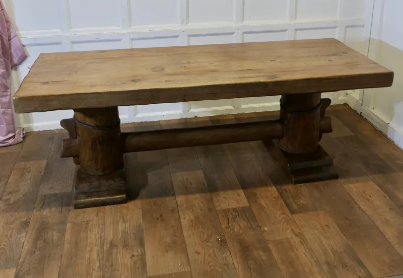 Pamono Antique French Oak Refectory Table, 1890s> Dining Tables & Sets