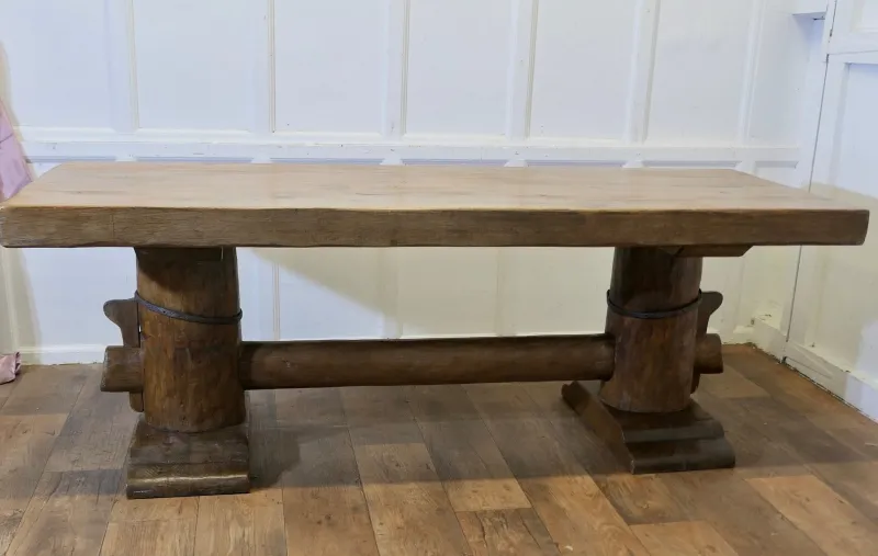Pamono Antique French Oak Refectory Table, 1890s> Dining Tables & Sets