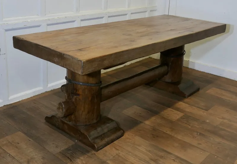 Pamono Antique French Oak Refectory Table, 1890s> Dining Tables & Sets