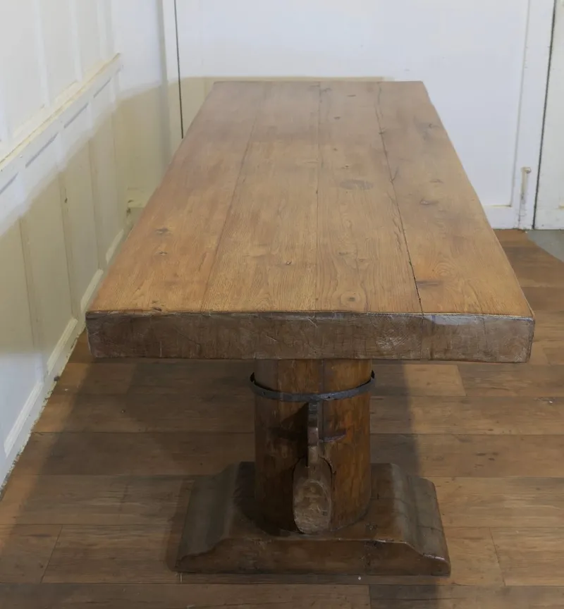 Pamono Antique French Oak Refectory Table, 1890s> Dining Tables & Sets