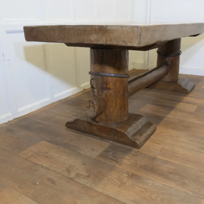 Pamono Antique French Oak Refectory Table, 1890s> Dining Tables & Sets