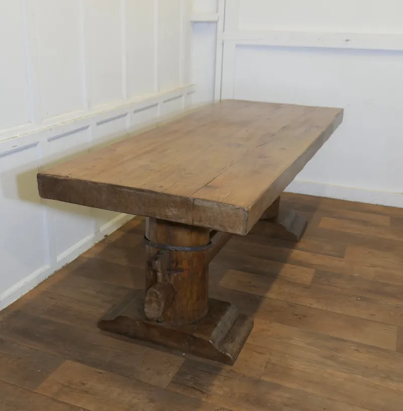 Pamono Antique French Oak Refectory Table, 1890s> Dining Tables & Sets