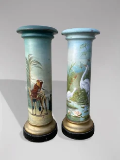 Online Pamono Antique French Painted Columns by Marguerite, 1896, Set of 2