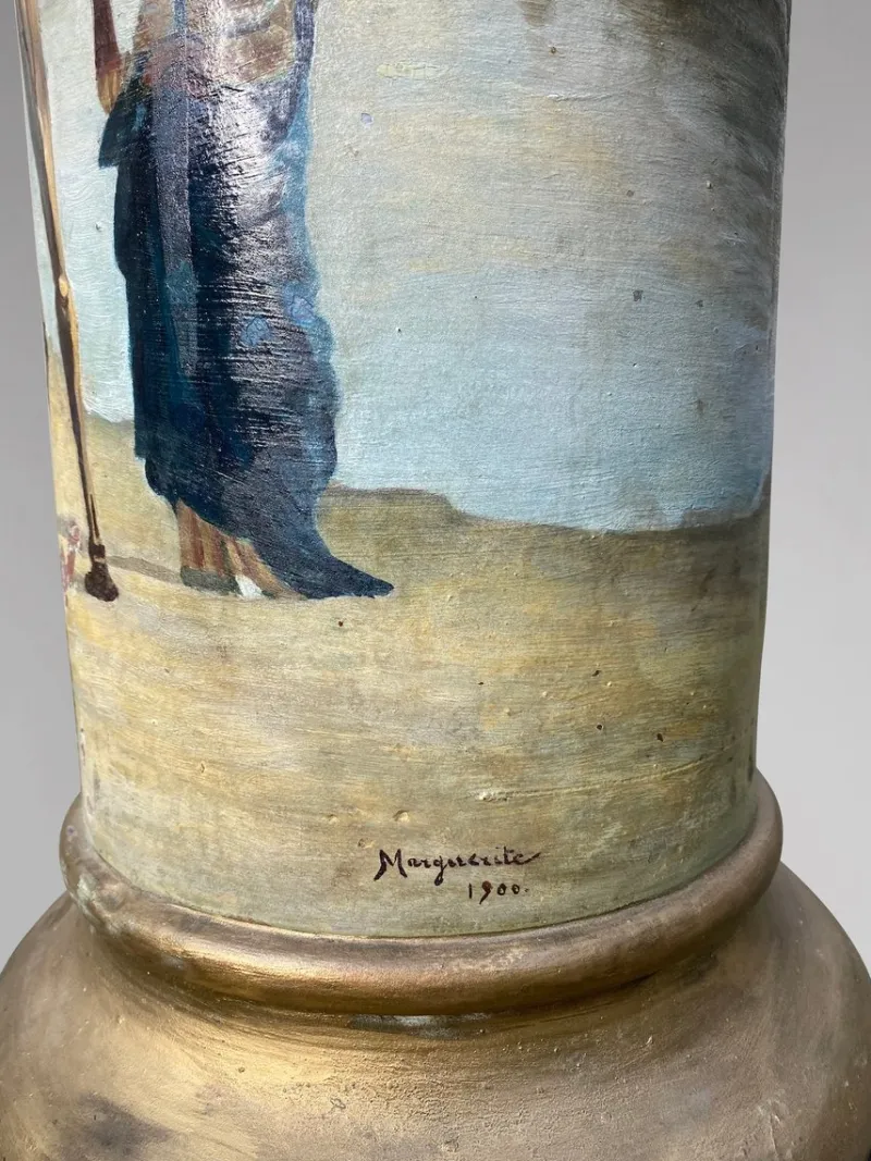 Online Pamono Antique French Painted Columns by Marguerite, 1896, Set of 2