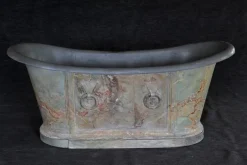 Pamono Antique French Parisian Faux Marble Painted Zinc Bathtub, 1880s> Architectural Elements