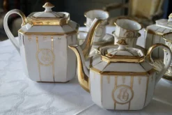 Best Pamono Antique French Porcelain Tea Service, 1840, Set of 16