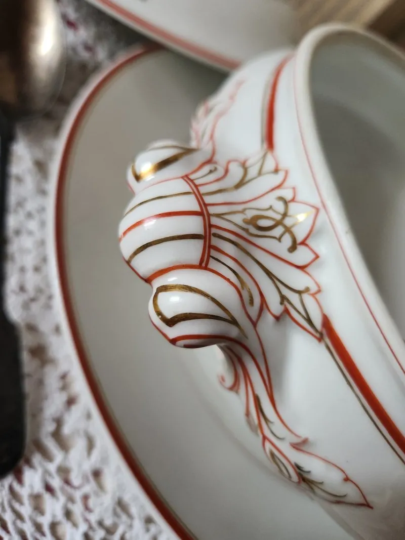 Pamono Antique French Porcelain Pillivuyt Soup Tureen with Gilded MB/BM Monogram> Serving Dishes