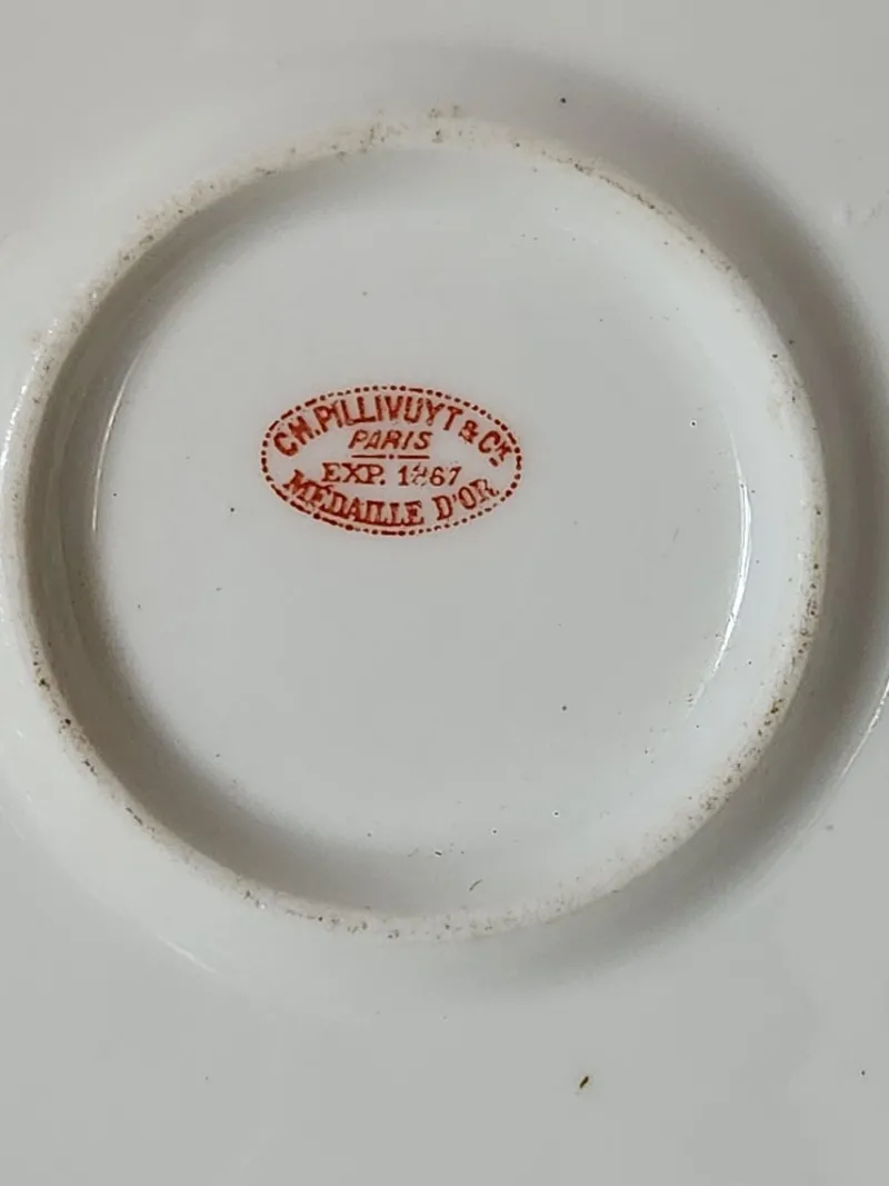Pamono Antique French Porcelain Pillivuyt Soup Tureen with Gilded MB/BM Monogram> Serving Dishes