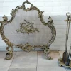 Hot Pamono Antique French Rococo Style Fireplace Screen in Brass, 1890s