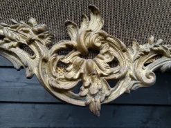 Hot Pamono Antique French Rococo Style Fireplace Screen in Brass, 1890s