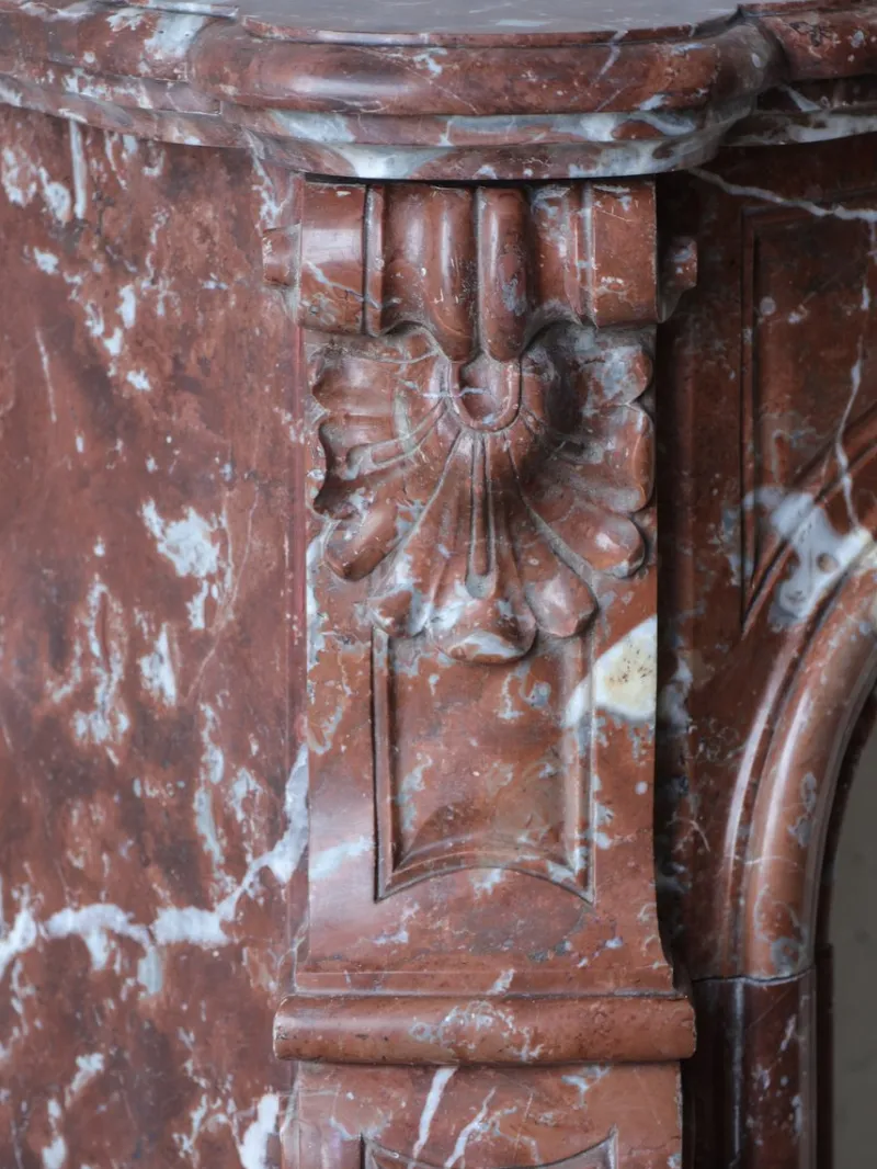 Pamono Antique French Rouge Royal Marble Fireplace> Fireplaces And Mantels