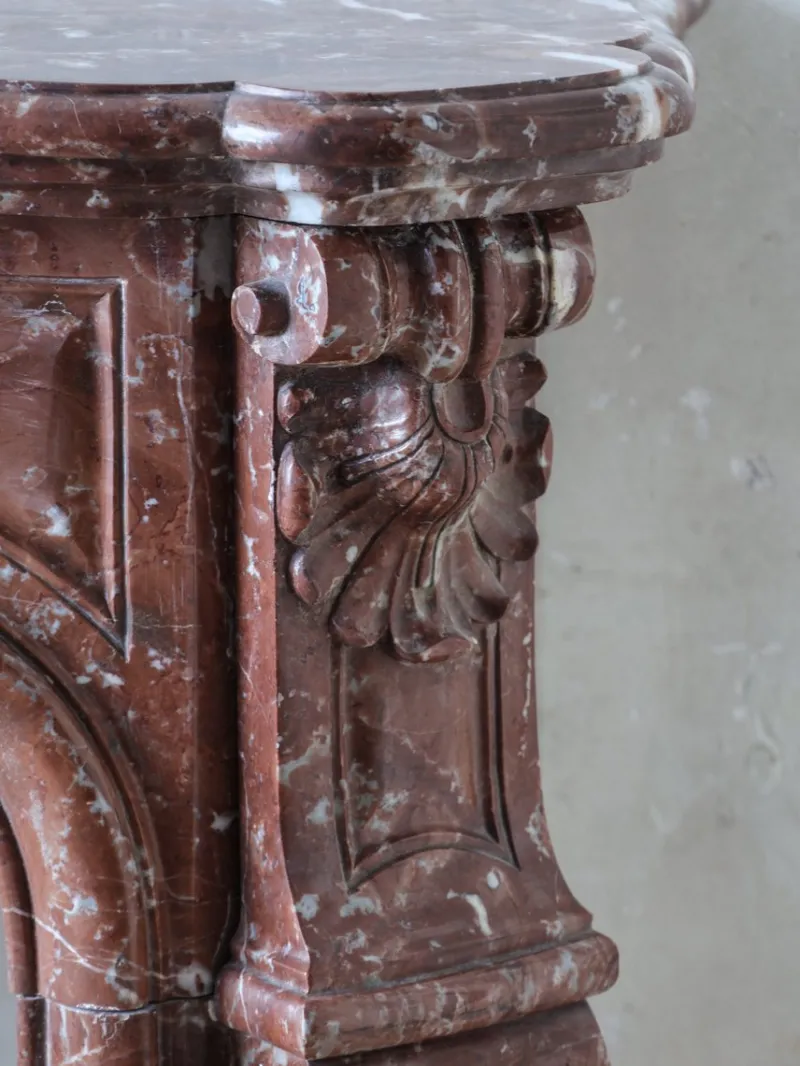 Pamono Antique French Rouge Royal Marble Fireplace> Fireplaces And Mantels