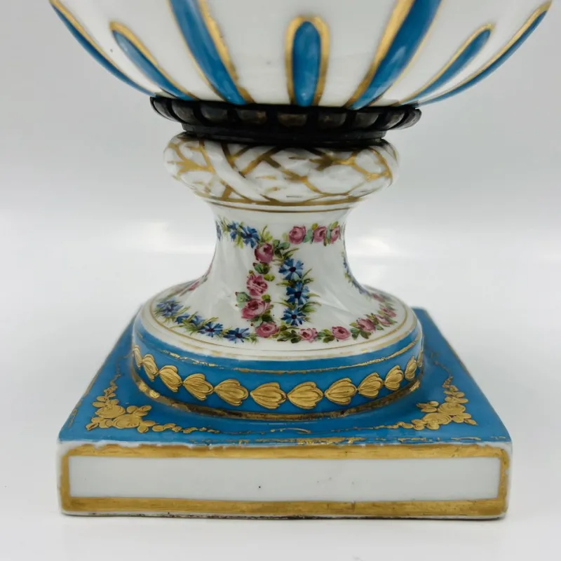 New Pamono Antique French Sevres Style Porcelain Double Handled Urn