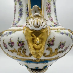 New Pamono Antique French Sevres Style Porcelain Double Handled Urn