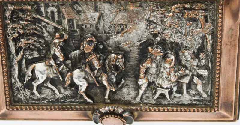 Discount Pamono Antique French Silvered and Gilted Copper Jewellery Casket Box from AB Paris