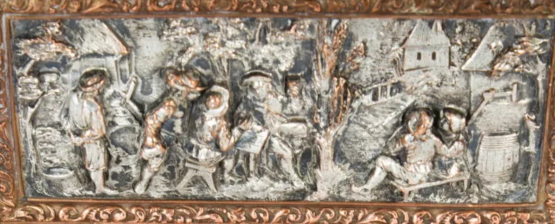 Discount Pamono Antique French Silvered and Gilted Copper Jewellery Casket Box from AB Paris