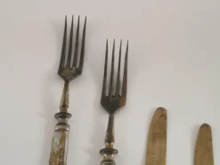 Pamono Antique French Silvered Brass Cutlery, 1700s, Set of 10><noscript><img width=