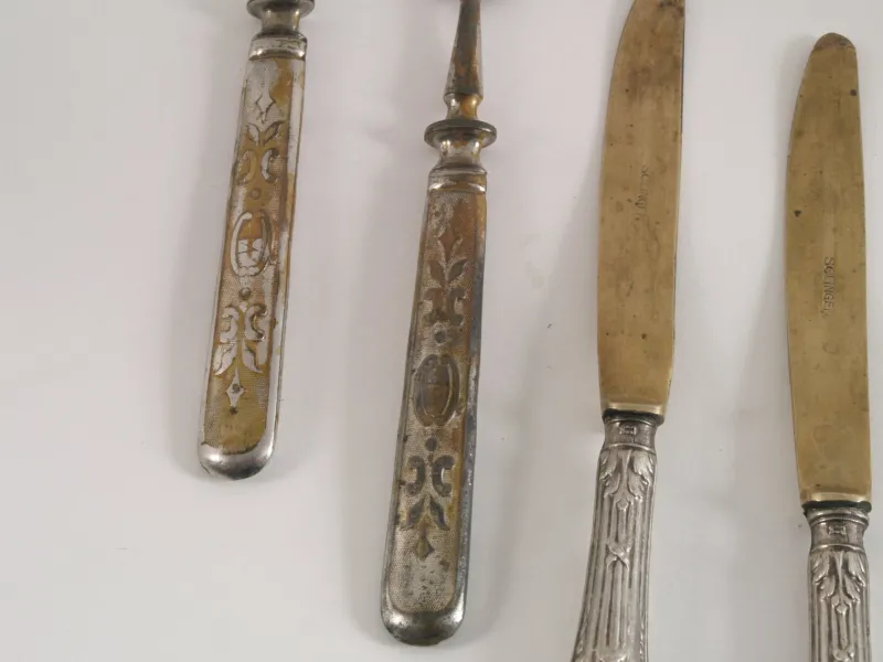 Pamono Antique French Silvered Brass Cutlery, 1700s, Set of 10> Cutlery & Serving Utensils
