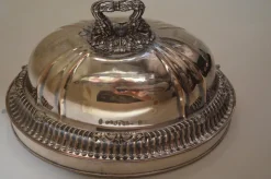 Pamono Antique French Silver-Plated Cloche> Serving Dishes