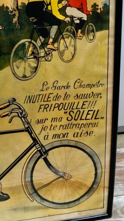 Pamono Antique French Soleil Cycles Advertising Poster