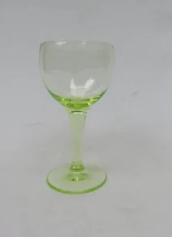 New Pamono Antique French Uranium Glasses Set, Set of 6