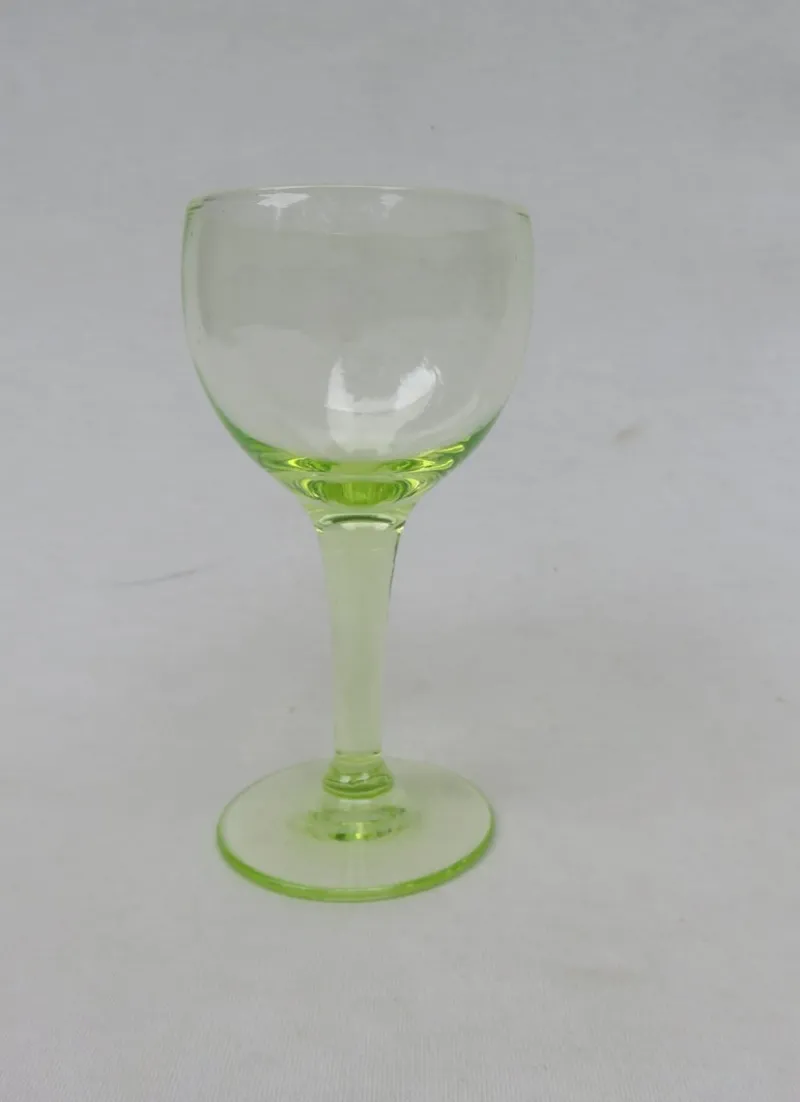 New Pamono Antique French Uranium Glasses Set, Set of 6