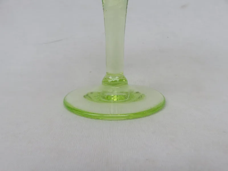 New Pamono Antique French Uranium Glasses Set, Set of 6