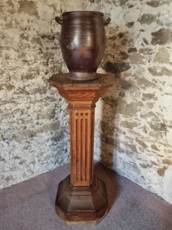 Pamono Antique French Wooden Column Pedestal, 1900s><noscript><img width=