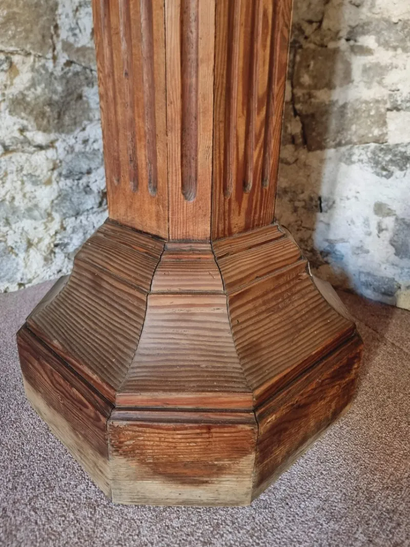 Pamono Antique French Wooden Column Pedestal, 1900s> Pedestals And Columns