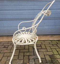 Pamono Antique French Wrought Iron Bistro Chairs, Set of 4><noscript><img width=