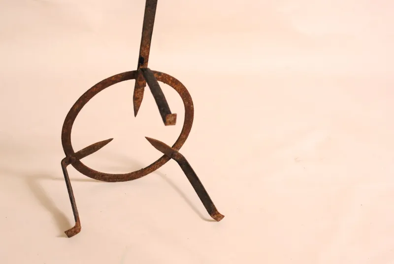 Outlet Pamono Antique French Wrought Iron Tripod Fireplace Stand, 1890s