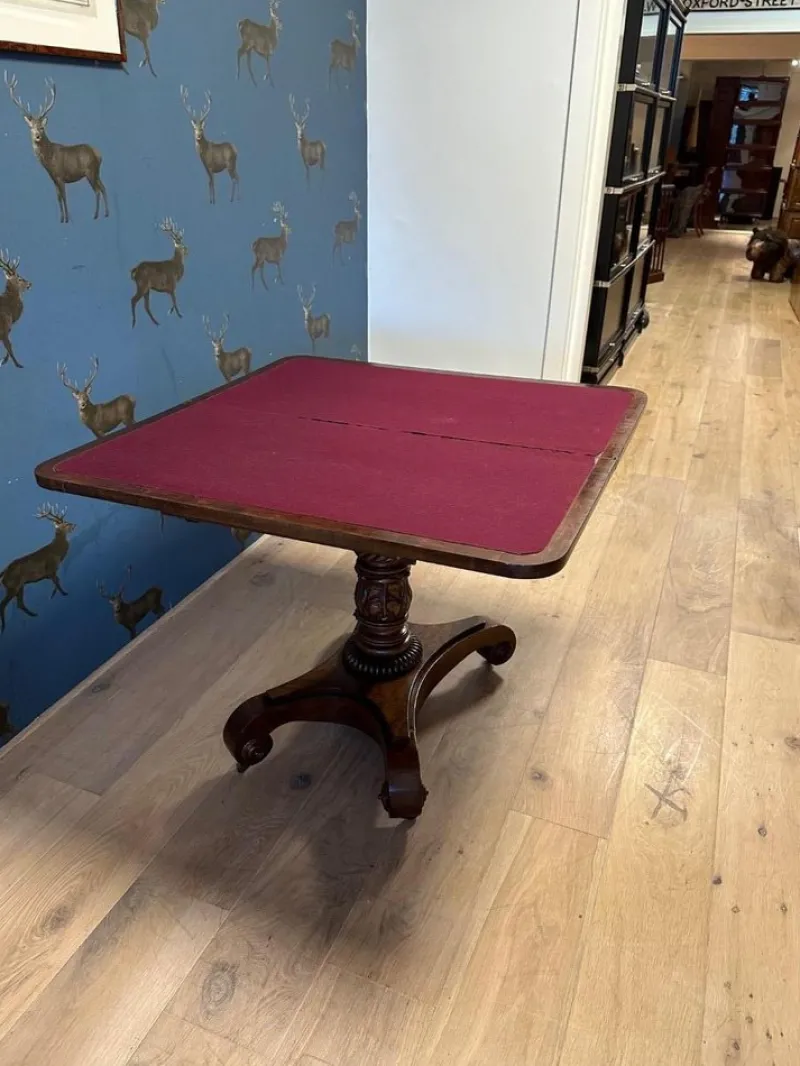 Outlet Pamono Antique Game Table in Mahogany