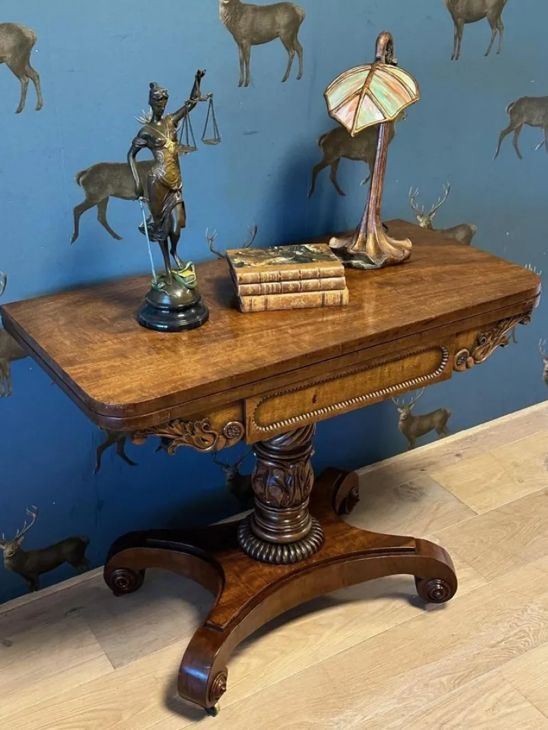 Outlet Pamono Antique Game Table in Mahogany