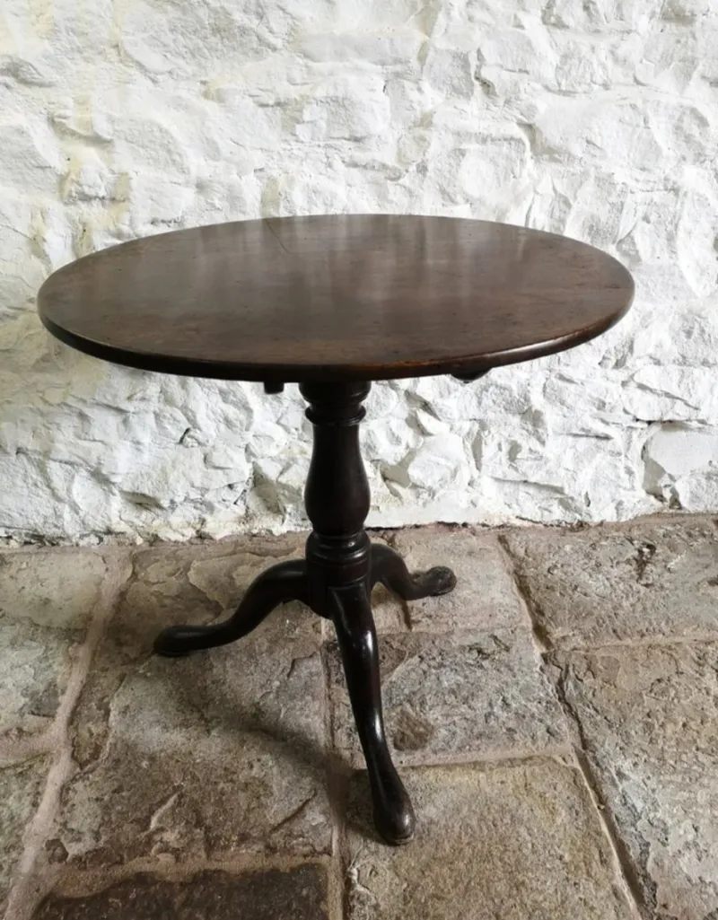 Pamono Antique George III Birdcage Tilt Top Wine Table in Red Walnut, 1760> Coffee & Side Tables
