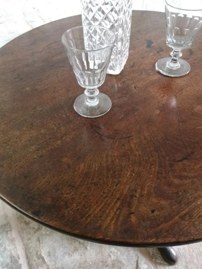 Pamono Antique George III Birdcage Tilt Top Wine Table in Red Walnut, 1760> Coffee & Side Tables