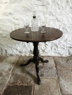 Pamono Antique George III Birdcage Tilt Top Wine Table in Red Walnut, 1760><noscript><img width=
