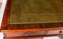 New Pamono Antique George III Flame Mahogany Partner's Pedestal Desk, 1790s